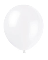 White 12 Inch Latex Balloons 10 Per Package